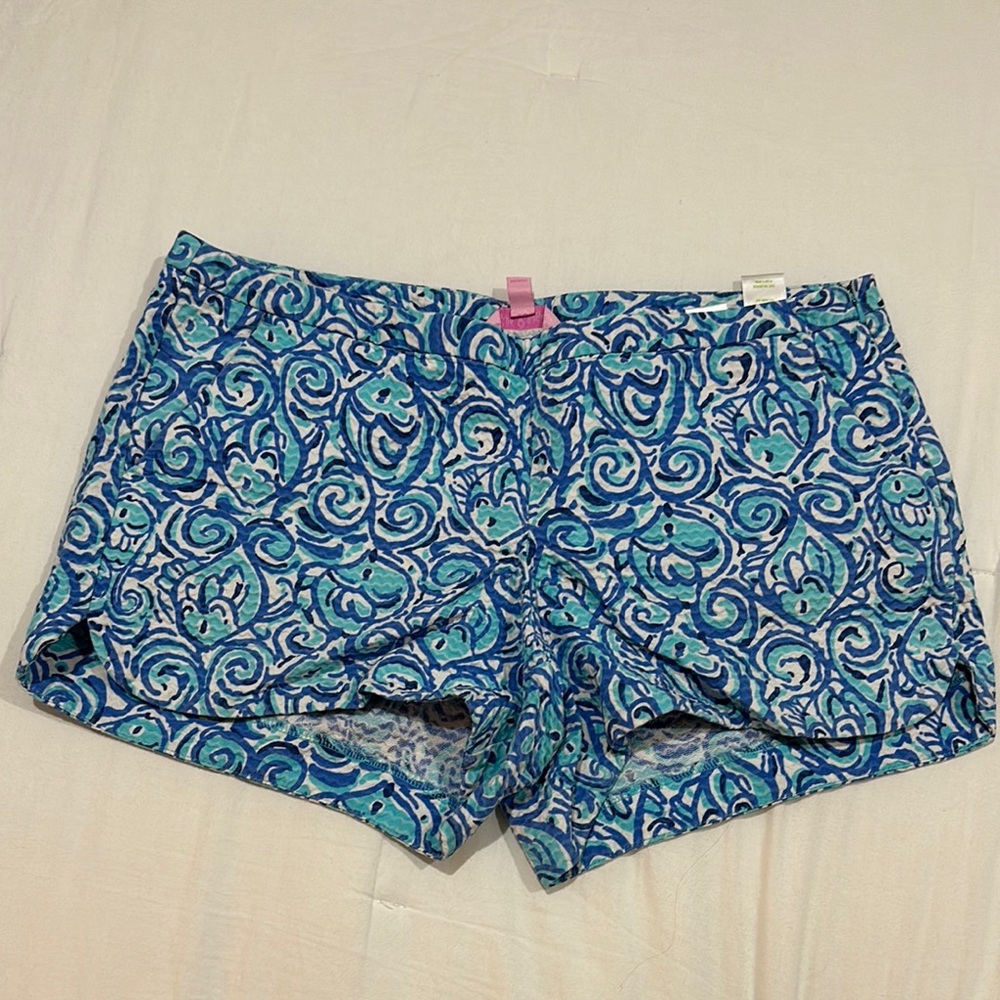 Blue Patterned Women's Shorts